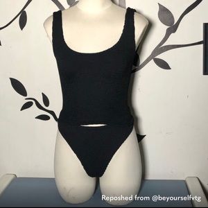 Vintage Hunza G Black Bikini Tank and Bottom